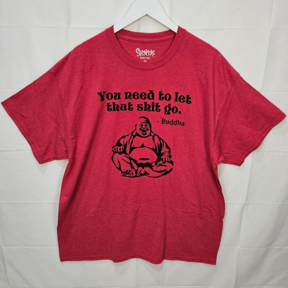 Spencer's Shirt Inspirational Casual Short Sleeve Red XL